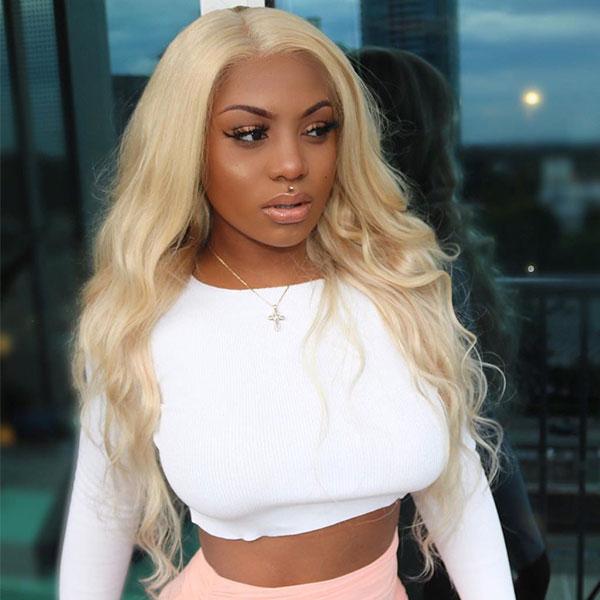HD Film Lace / HD Lace Wig on a 4x4 Closure 613 Blonde Body Wave - Exotic Hair Shop