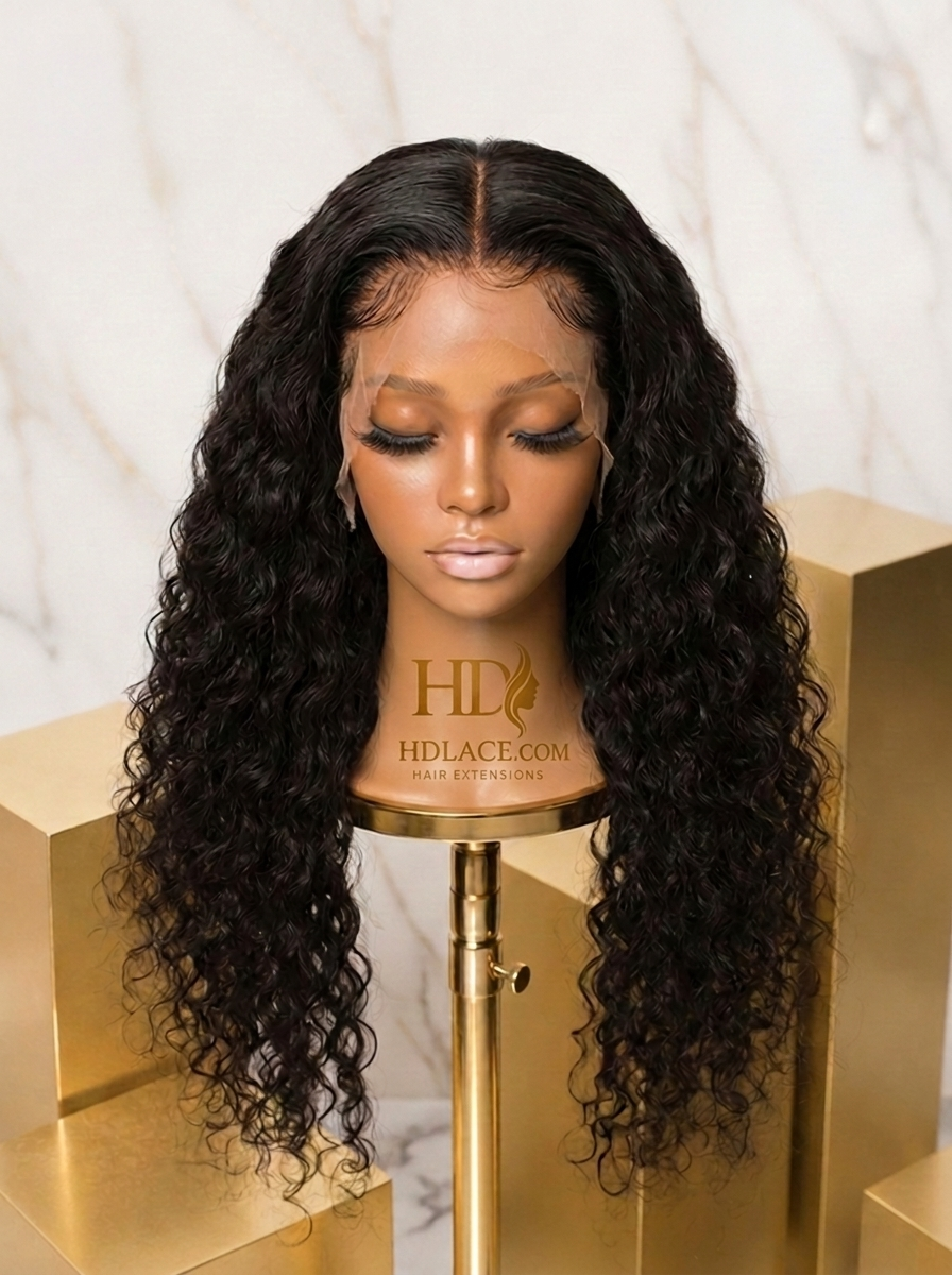 HDLace.com HD Full Lace Curly Wig — springy defined curls in 100% human hair on undetectable HD lace