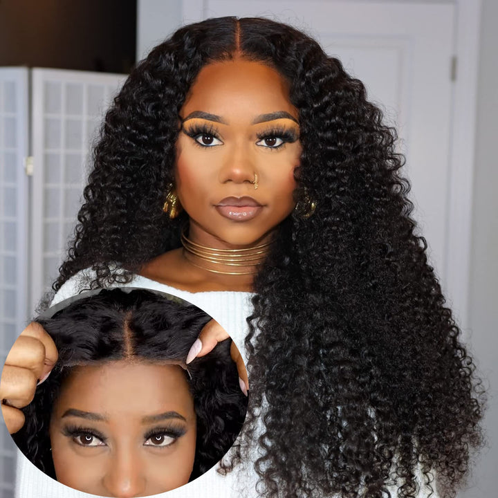 Wear&Go HD 4x4/5x5 Lace Closure Kinky Curly Human Hair Wig