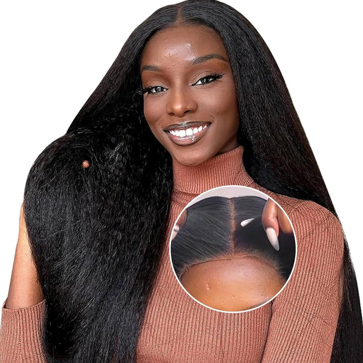 Wear&Go HD 4x4/5x5 Lace Closure Kinky Straight Human Hair Wig