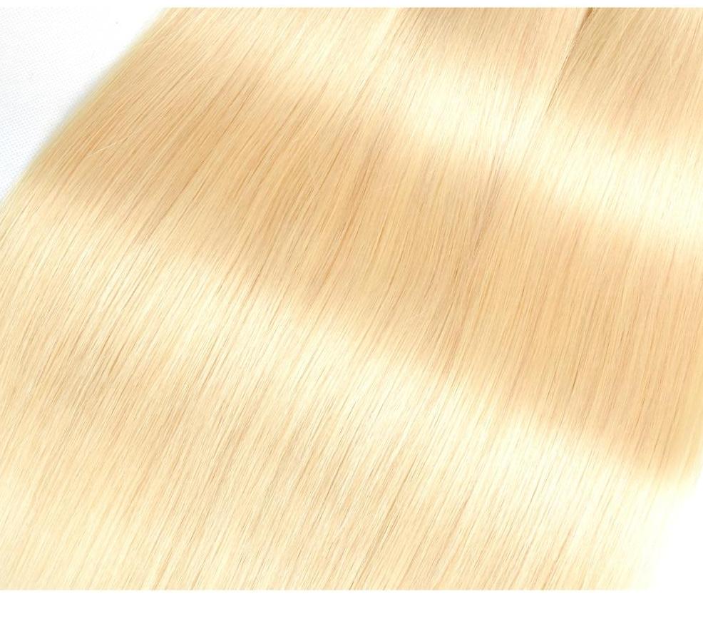 4 Brazilian Straight Blonde #613 Bundles with 13x4 Lace Frontal - HDLace.com