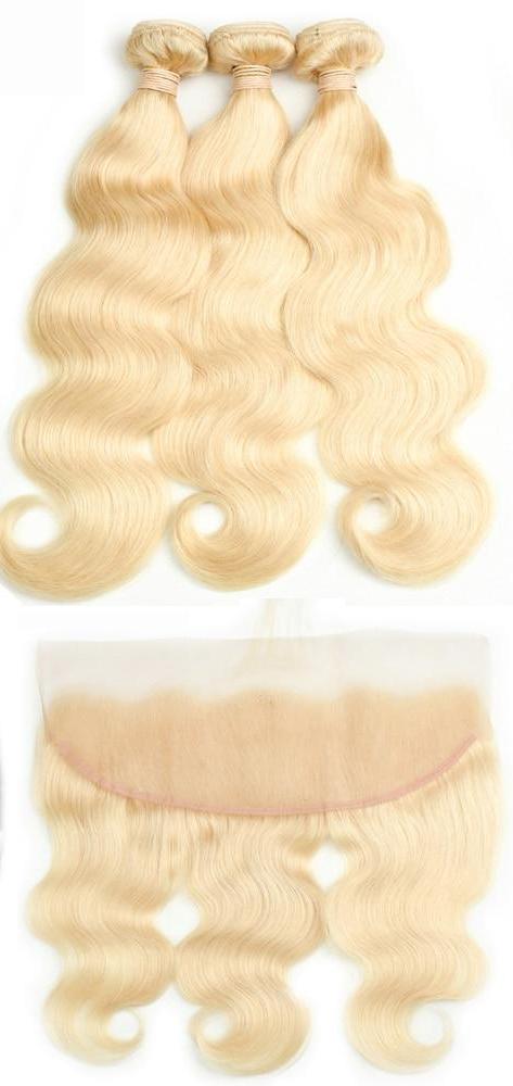 3 Brazilian Body Wave Blonde #613 Bundles with 13x4 Lace Frontal - HDLace.com